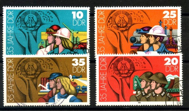 1984 - GERMANIA DDR - ANNIVERSARIO DELLA NAZIONE 4v. - USATI - LOTTO/36629