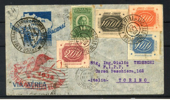 1934 - BRASILE - LOTTO/42199 - ZEPPELIN 8° VOLO IN AMERICA DEL SUD