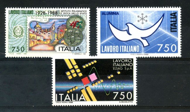 1988 - LOTTO/6907 - REPUBBLICA - LAVORO ITALIANO  3v. - NUOVI