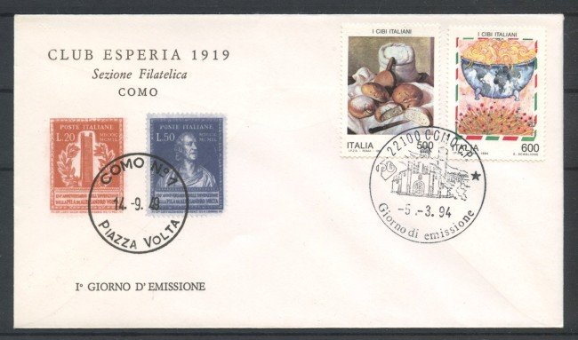 1994 - REPUBBLICA - LOTTO/38973 - CIBI ITALIANI - BUSTA FDC