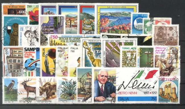1991 - REPUBBLICA - LOTTO/42583 - ANNATA COMPLETA 35 FRANCOBOLLI  USATI