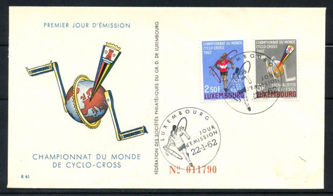 1962 - LUSSEMBURGO - CAMPIONATI DI CICLOCROSS - BUSTA FDC - LOTTO/25112