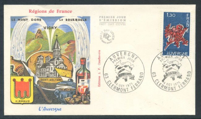 1975 - FRANCIA - REGIONI AUVERGNE - BUSTA FDC - LOTTO/23493