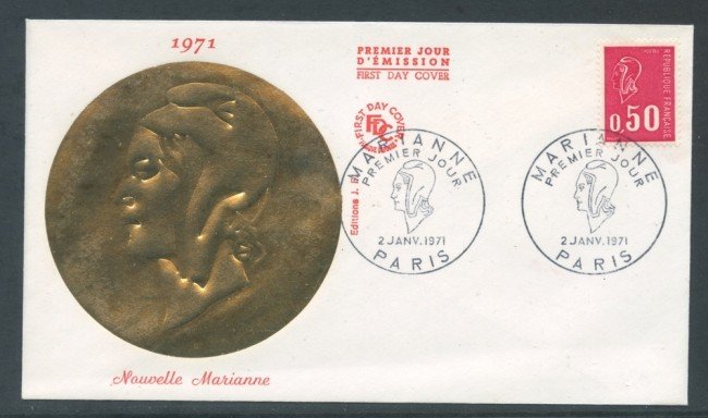 1971 - FRANCIA - 50c. MARIANNA DI BEQUET - BUSTA FDC - LOTTO/26558