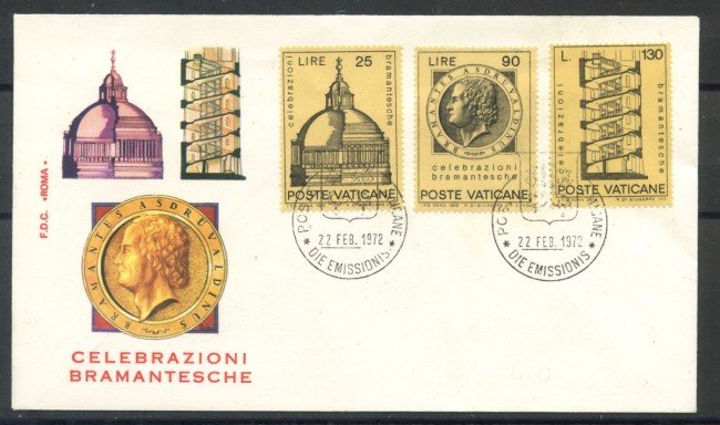 1972 - VATICANO - CELEBRAZIONI BRAMANTESCHE - BUSTA FDC ROMA - LOTTO/27603