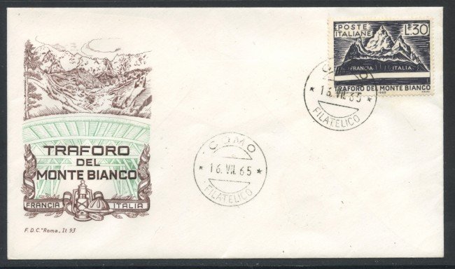 1965 - REPUBBLICA - TRAFORO MONTE BIANCO - BUSTA FDC - LOTTO/28602
