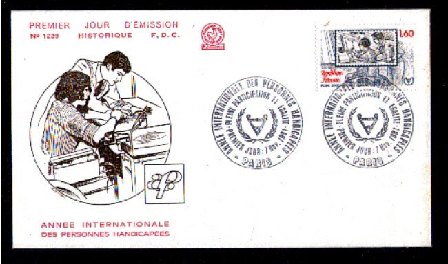 1981 - LBF/3596 - FRANCIA - ANNO INTERNAZIONALE DISABILI - BUSTA FDC