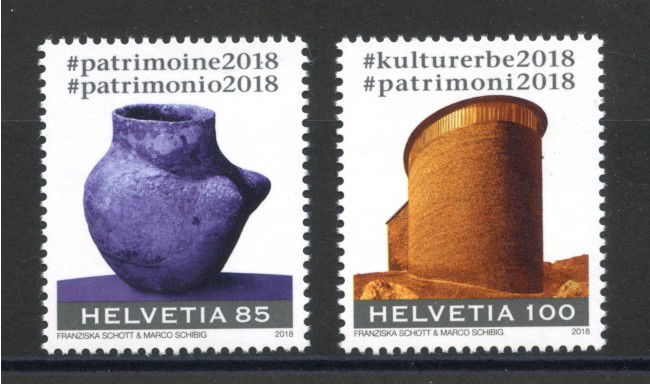 2018 - SVIZZERA - LOTTO/39730 - PATRIMONIO CULTURALE 2v. - NUOVI