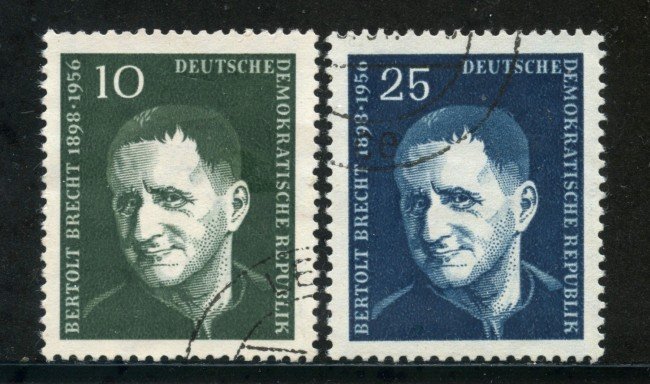1957 - GERMANIA DDR - BERTOLT BRECHT 2v.  - USATI - LOTTO/29193