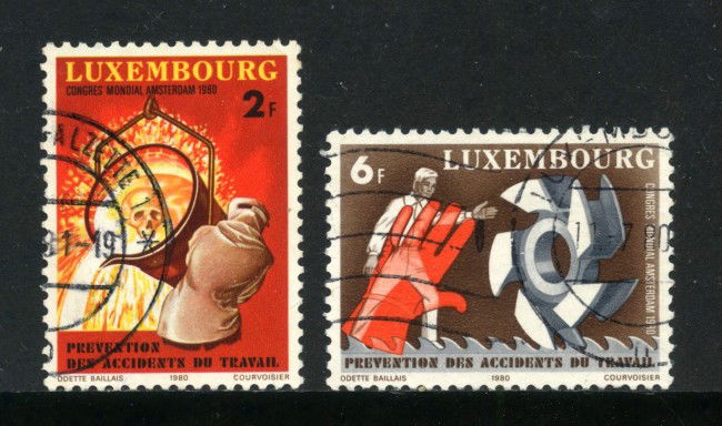 1980 - LUSSEMBURGO - PREVENZIONE INCIDENTI 2v. - USATI - LOTTO/31971