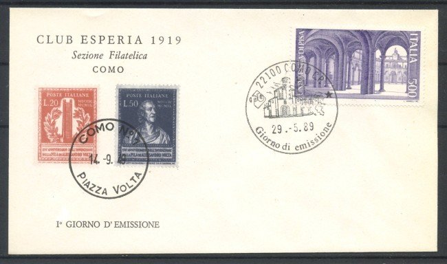1989 - REPUBBLICA - LOTTO/39095 - SCUOLE D'ITALIA - BUSTA FDC