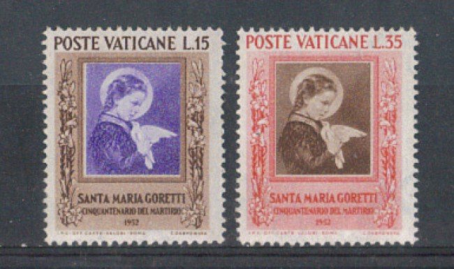 1953 - LOTTO/5834L - VATICANO - S.MARIA GORETTI 2v. LING.