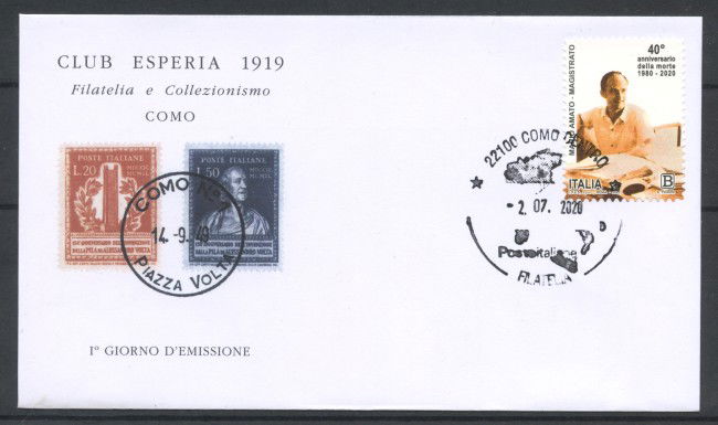 2020 - ITALIA REPUBBLICA - MARIO AMATO - BUSTA FDC - LOTTO/36377