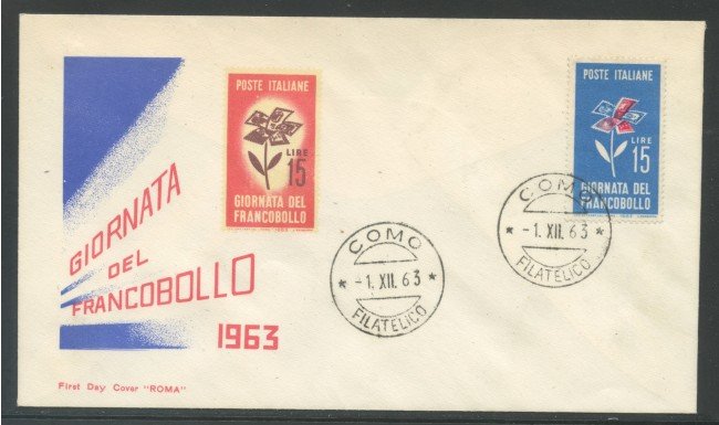 1963 - REPUBBLICA - GIORNATA DEL FRANCOBOLLO - BUSTA FDC - LOTTO/31936
