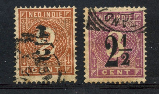 1902 - INDIE 9OLANDESI - SOPRASTAMPATI 2v. - USATI - LOTTO/28776