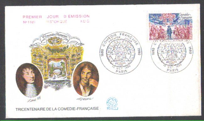 1980 - LBF/3409 - FRANCIA - COMEDIE FRANCAISE FDC