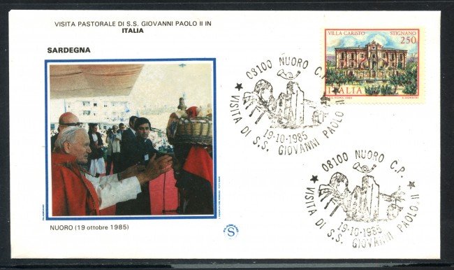 1985 - NUORO - VISITA DI PAPA GIOVANNI PAOLO II° - BUSTA - LOTTO/31084