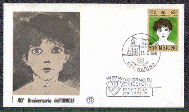 1986 - LOTTO/8071Z - SAN MARINO - UNICEF - FDC
