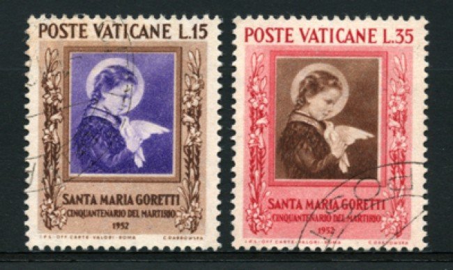 1953 - LOTTO/12083 - VATICANO - S.MARIA GORETTI 2v. - USATI
