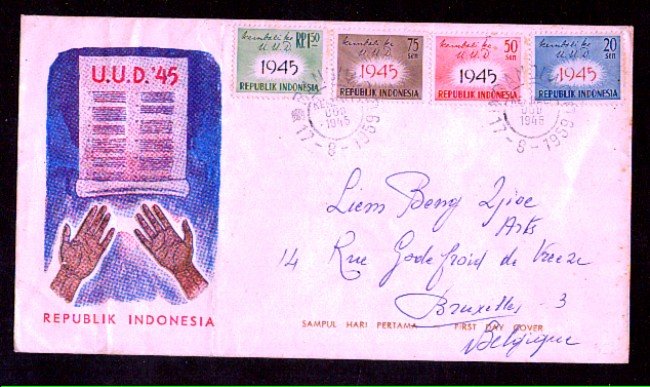 1959 - LOTTO/INDN192FDC - INDONESIA - COSTITUZIONE - BUSTA FDC