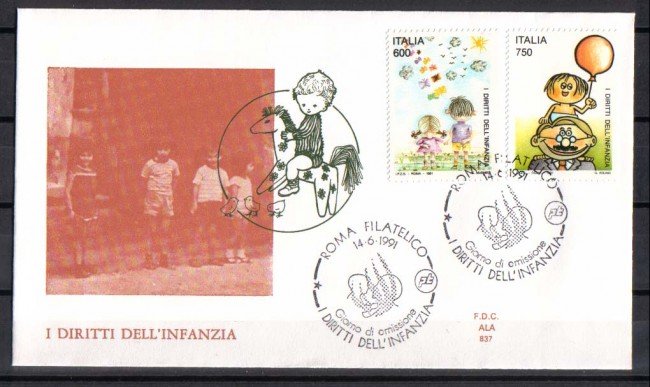 1991 - LOTTO/6967Z - REPUBBLICA - DIRITTI dell' INFANZIA - FDC