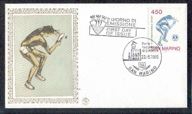 1986 - LOTTO/8066Z - SAN MARINO - TENNIS DA TAVOLO - FDC