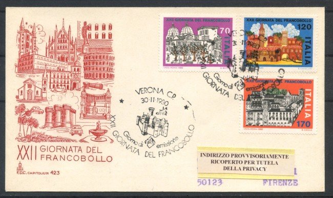 1980 - REPUBBLICA - LOTTO/39147 - GIORNATA FRANCOBOLLO  - FDC CAPITOLIUM