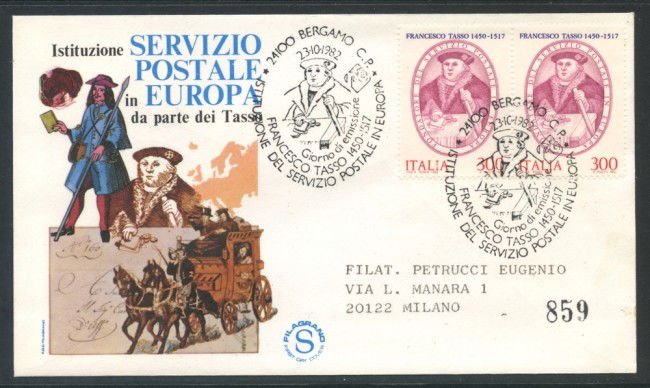 1982 - REPUBBLICA - FRANCESCO TASSO - BUSTA FDC FILAGRANO VIAGGIATA - LOTTO/27276