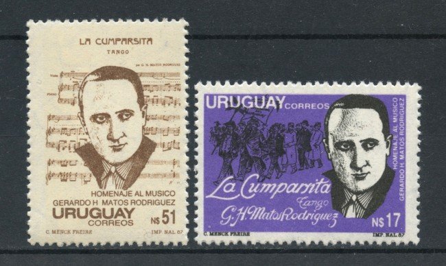 1988 - URUGUAY - MATOS RODRIGUEZ 2v. - NUOVI - LOTTO/27878
