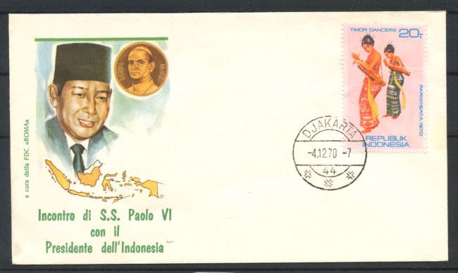 1970 - INDONESIA - LOTTO/41739 - PAPA PAOLO VI° INCONTRA IL PRESIDENTE - BUSTA