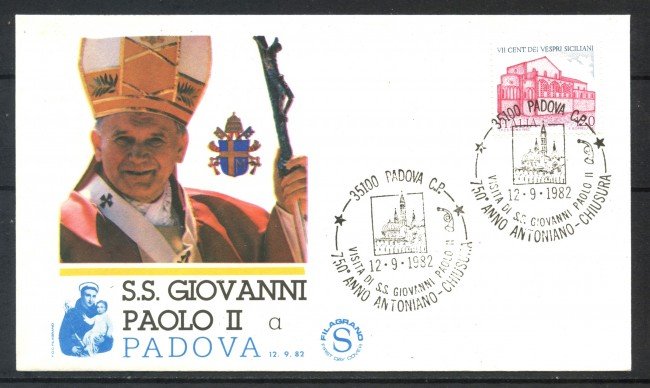 1982 - REPUBBLICA - BUSTA VISITA DI PAPA GIOVANNI PAOLO II° A PADOVA - LOTTO/31742
