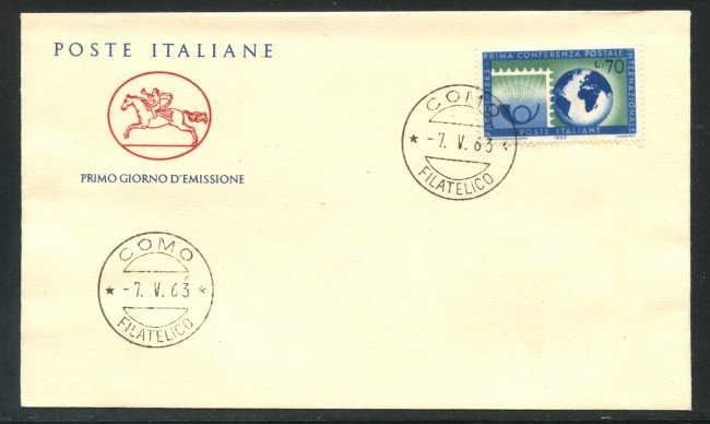 1963 - REPUBBLICA - CONFERENZA POSTALE - BUSTA FDC - LOTTO/31931