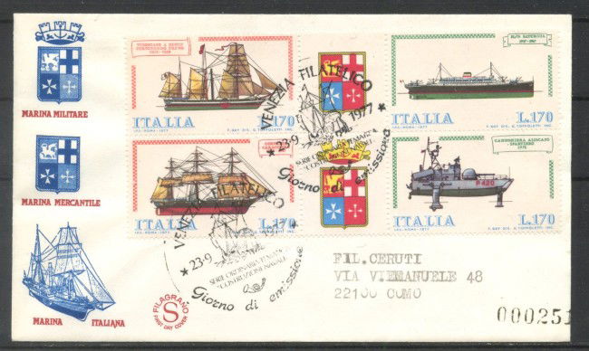 1977 - REPUBBLICA - LOTTO/42550 - COSTRUZIONI NAVALI - BUSTA FDC