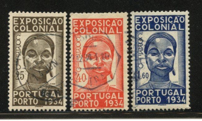 1934 - LOTTO/12854 - PORTOGALLO - ESPOSIZIONE COLONIALE 3v. - USATI