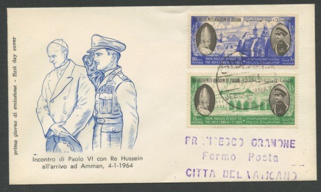 1964 - LOTTO/13293 - GIORDANIA - VISITA DI PAPA PAOLO VI° - BUSTA