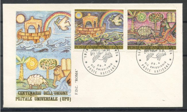 1974 - VATICANO - CENTENARIO U.P.U - BUSTA FDC ROMA - LOTTO/27574
