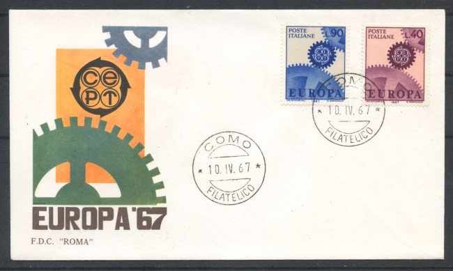 1967 - REPUBBLICA - LOTTO/39179 - EUROPA 2v. - FDC ROMA