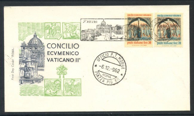 1962 - REPUBBLICA - CONCILIO ECUMENICO - BUSTA FDC - LOTTO/28536