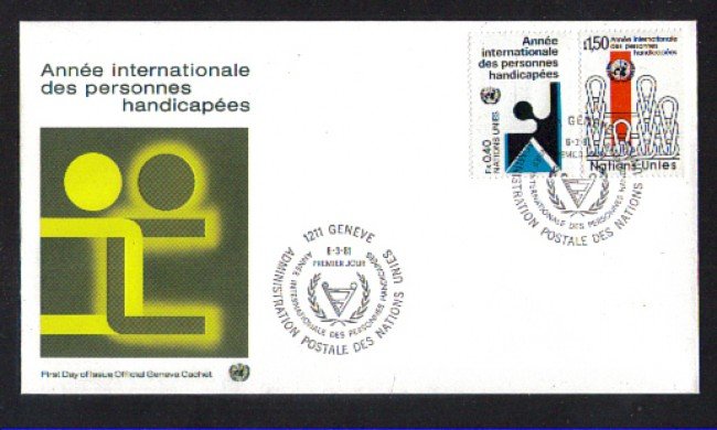1981 - LBF/3597 - ONU  SVIZZERA - ANNO INTERNAZIONALE DEI DISABILI - BUSTA FDC