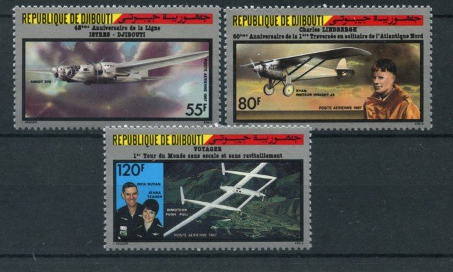 1987 - DJIBOUTI - LOTTO/19808 - GRANDI RAID AEREI 4v. NUOVI