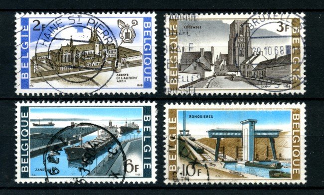 1968 - BELGIO - LOTTO/24444 - EDIFICI 4v. - USATI