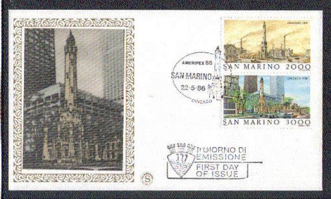 1986 - LOTTO/8064ZA - SAN MARINO - AMERIPEX 86 - FDC