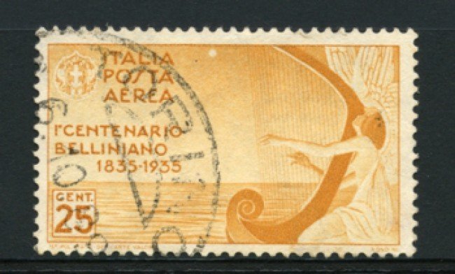 1935 - LOTTO/12821 - REGNO - 25c. POSTA AEREA VINCENZO BELLINI - USATO
