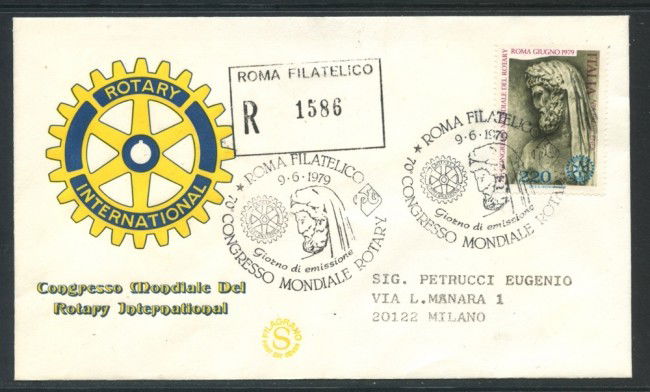 1979 - REPUBBLICA - CONGRESSO ROTARY - BUSTA FDC FILAGRANO VIAGGIATA - LOTTO/27364