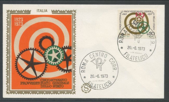 1973 - REPUBBLICA - PROVVEDITORATO DELLO STATO - BUSTA FDC FILAGRANO  GOLD - LOTTO/27552