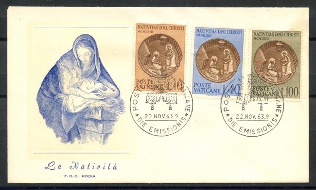 1963 - VATICANO - NATALE - BUSTA FDC RODIA - LOTTO/27699