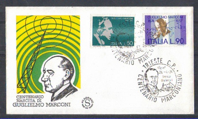 1974 - LOTTO/6598Z - REPUBBLICA - GUGLIELMO MARCONI - FDC