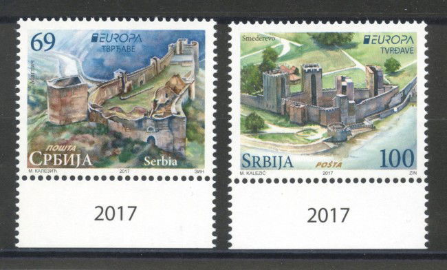 2017 - SERBIA REPUBBLICA - EUROPA CASTELLI  2v. - NUOVI - LOTTO/35330
