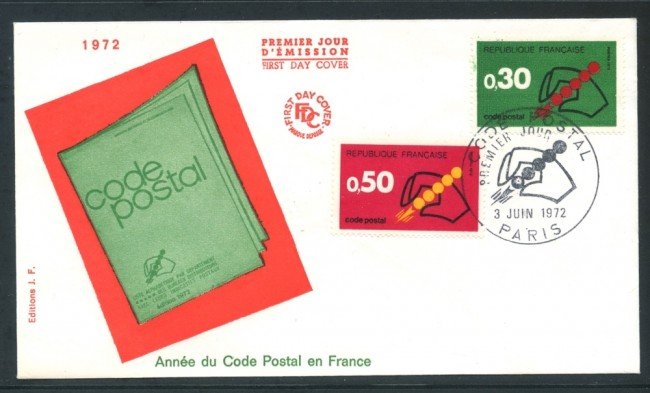 1972 - FRANCIA - CODICE POSTALE - BUSTA FDC - LOTTO/26702