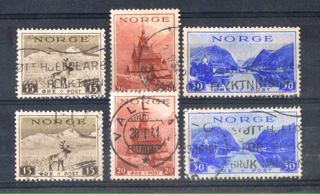 1938 - LOTTO/NORV192CPU - NORVEGIA - VEDUTE 6v. - USATI